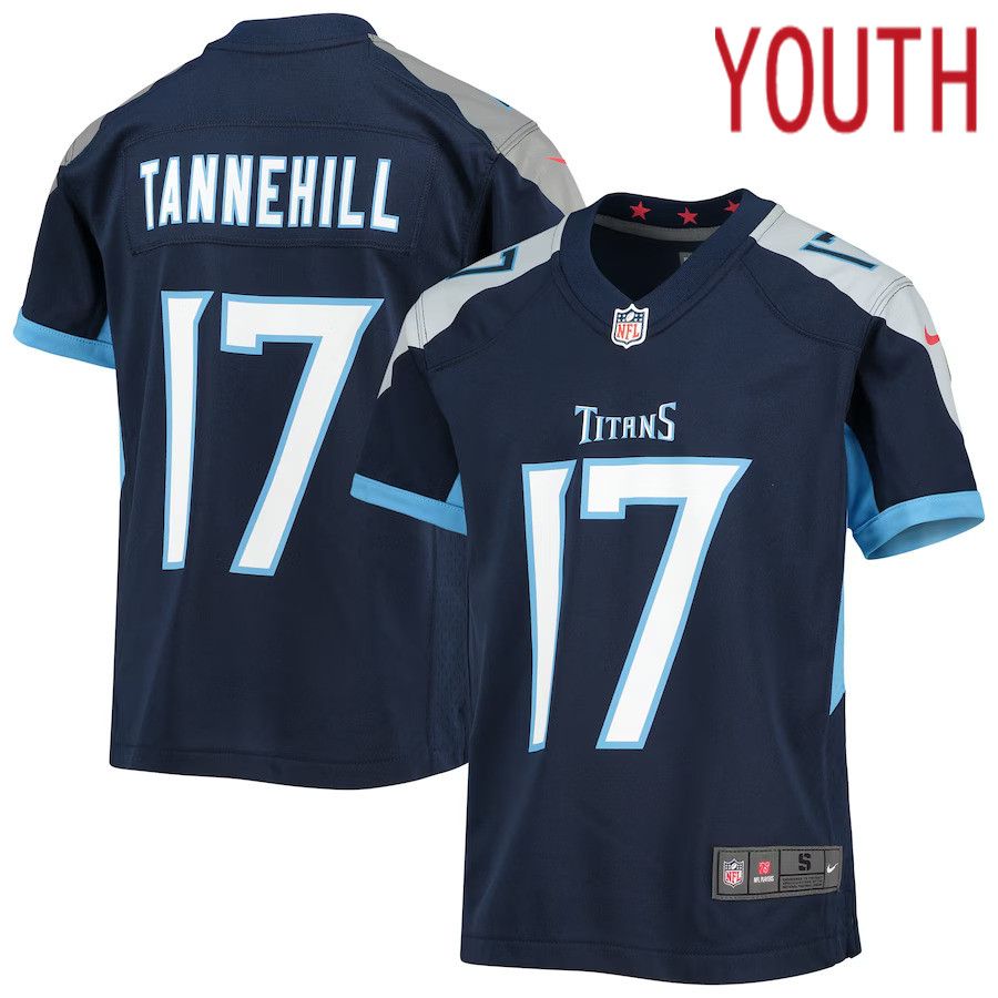 Youth Tennessee Titans #17 Ryan Tannehill Nike Navy Game NFL Jersey->customized nfl jersey->Custom Jersey